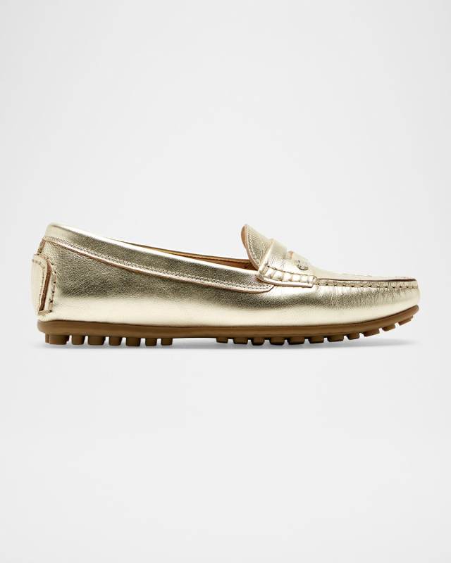 Pilar Metallic Penny Driver Loafers